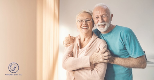 two happy old people